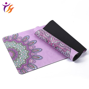 Printed Suede Eco Friendly Sweat Absorbent Rubber Yoga Mat
